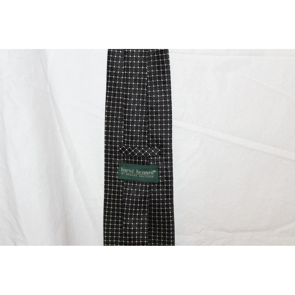 Hervé Bernard Silk Tie Black Gold‎ Geometric Necktie
